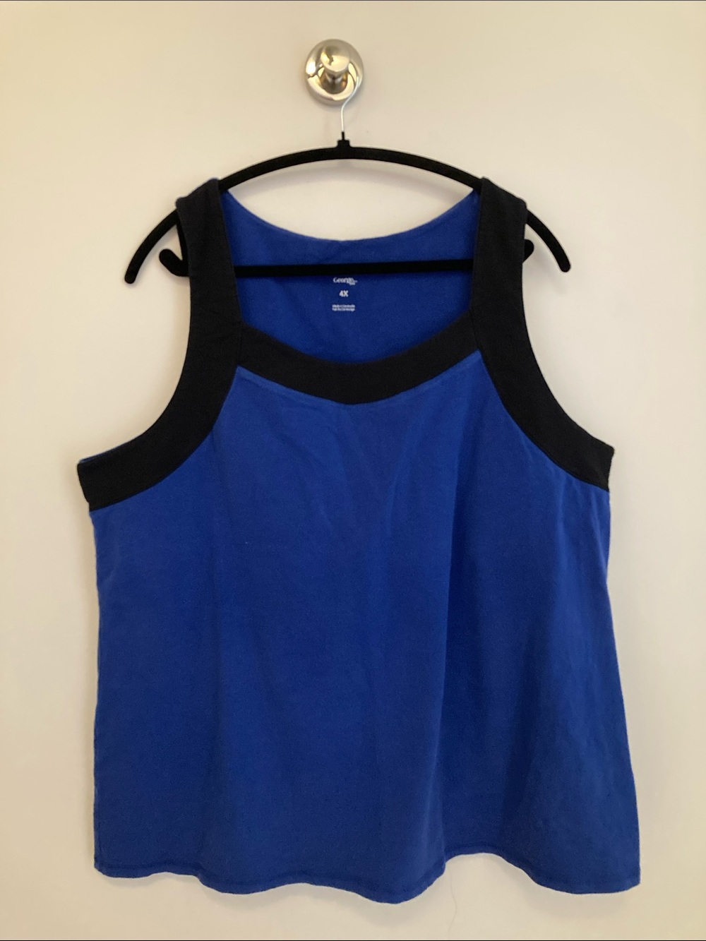 ✴️ Royal Blue Cotton Tank with Black Trim